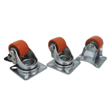 European Type High Load 100KG Low Height 58mm Bolt Hole Swivel Plate Small Mini Caster PU Wheels 35mm